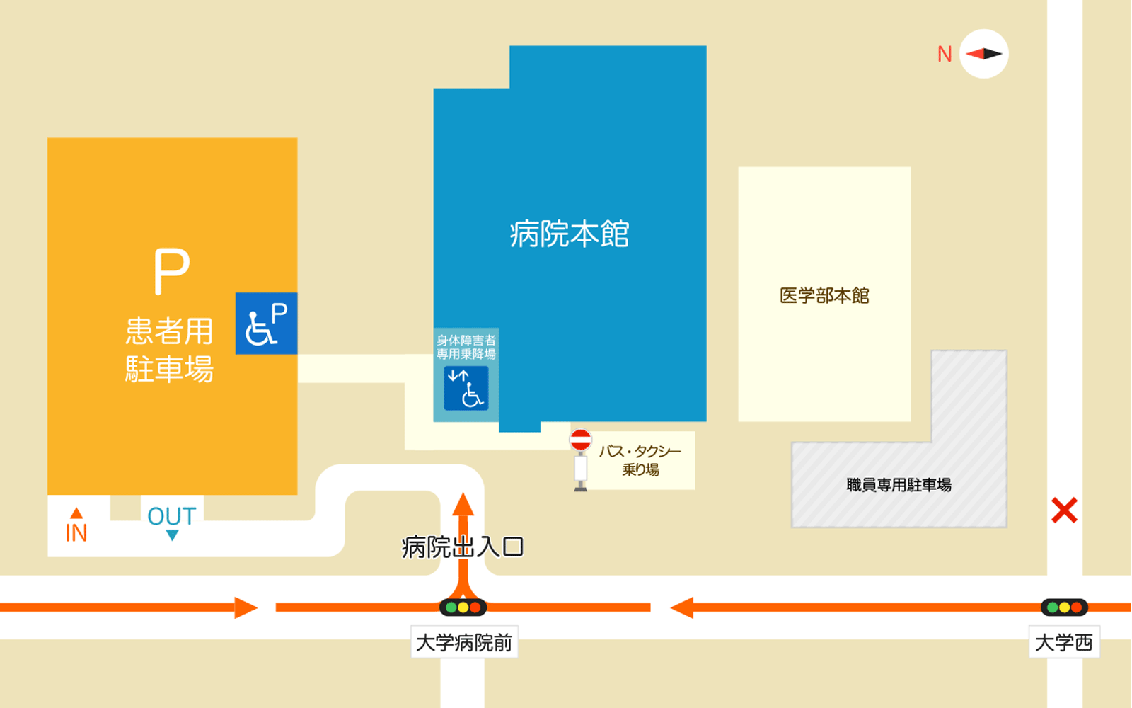 病院周辺地図